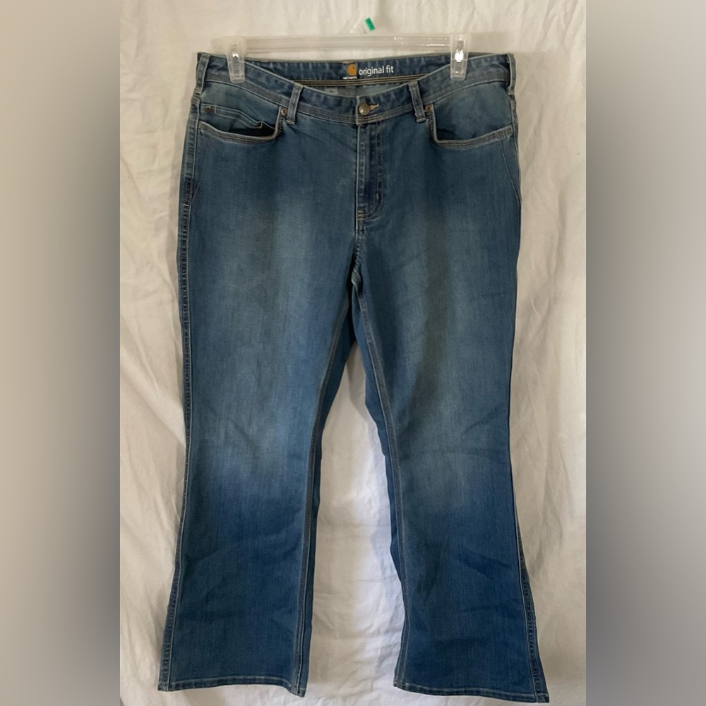 Carhartt Women's Straight Leg Jeans - Blue 16 short original fit